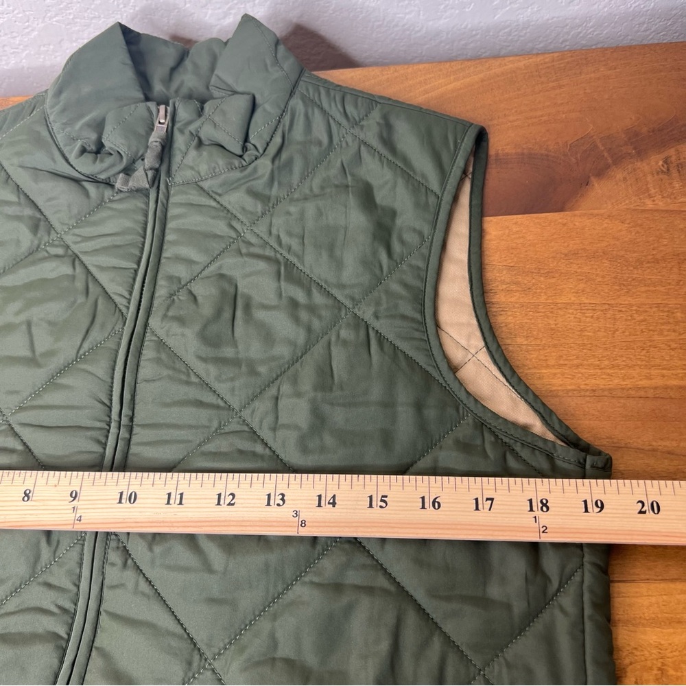 J.Crew Mercantile Quilted Vest Mens Size X-Small Green Pockets Zip Up Hiking - Picture 5 of 9
